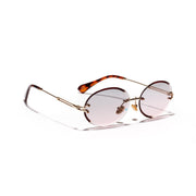 Women Oval crystal glasses eye ear ladies Rimless
