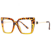Colorful Color Plain Glasses Glasses Glasses Large Frame Cat Eye Ladies Diamond-studded Glasses Glasses