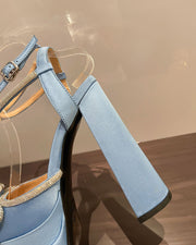 Rhinestone Banquet Ladies Satin High Heels