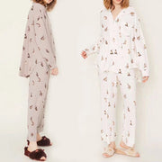 Japanese Modal Cute Cat Print Loose PJ Girl