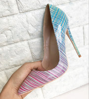 Ladies colorful gradient heels