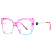 Colorful Color Plain Glasses Glasses Glasses Large Frame Cat Eye Ladies Diamond-studded Glasses Glasses