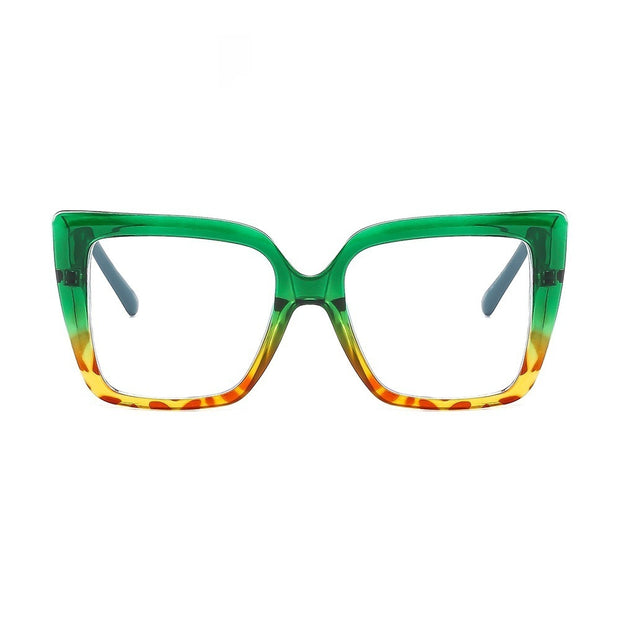 Colorful Color Plain Glasses Glasses Glasses Large Frame Cat Eye Ladies Diamond-studded Glasses Glasses