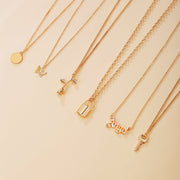 fashion jewelry Multi-layer Creative Simple Lock Rose Pendant Necklace Suit