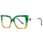 Colorful Color Plain Glasses Glasses Glasses Large Frame Cat Eye Ladies Diamond-studded Glasses Glasses