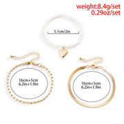 Vintage Fashion Ladies Pearl Heart Jewelry